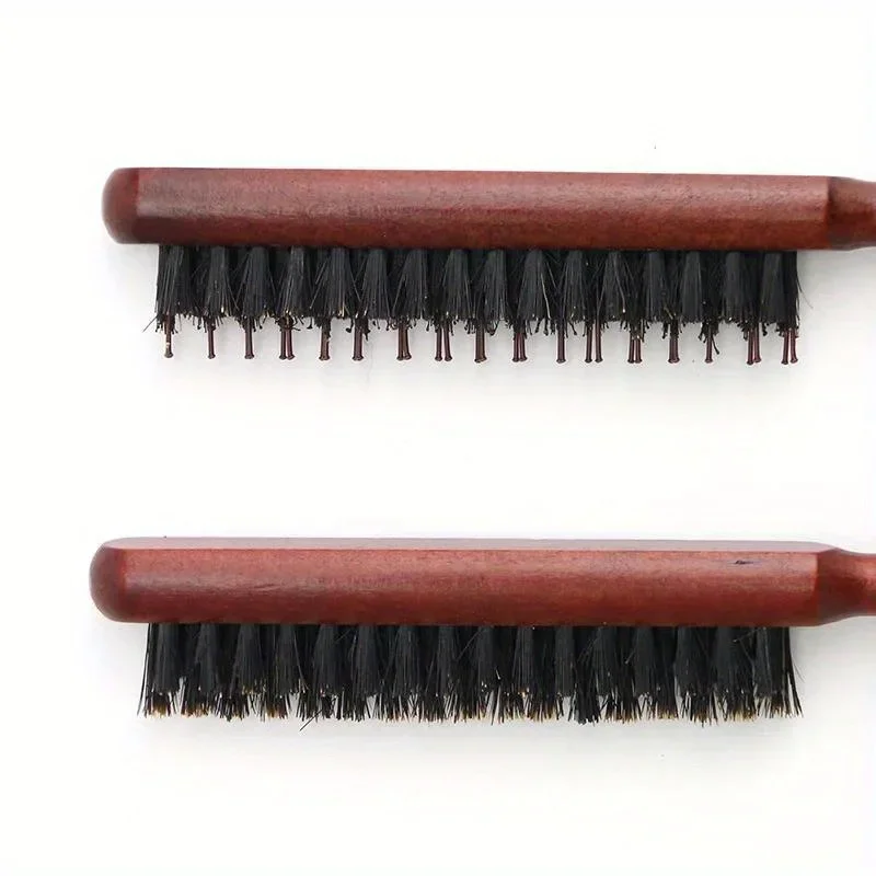1 pc Natural Boar Bristle Hair Fluffy Comb Wood Handle Hair Brush Anti-static Barber Hair Comb Salon Hairdresser Styling Tool