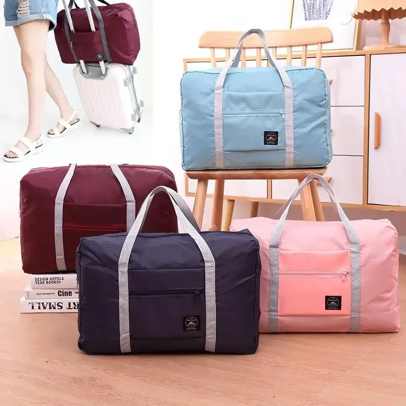 접이식 여행 가방 대용량 의류 수하물 정리함 방수 핸드백, 여성 남성 여행 의류 보관 정리함 