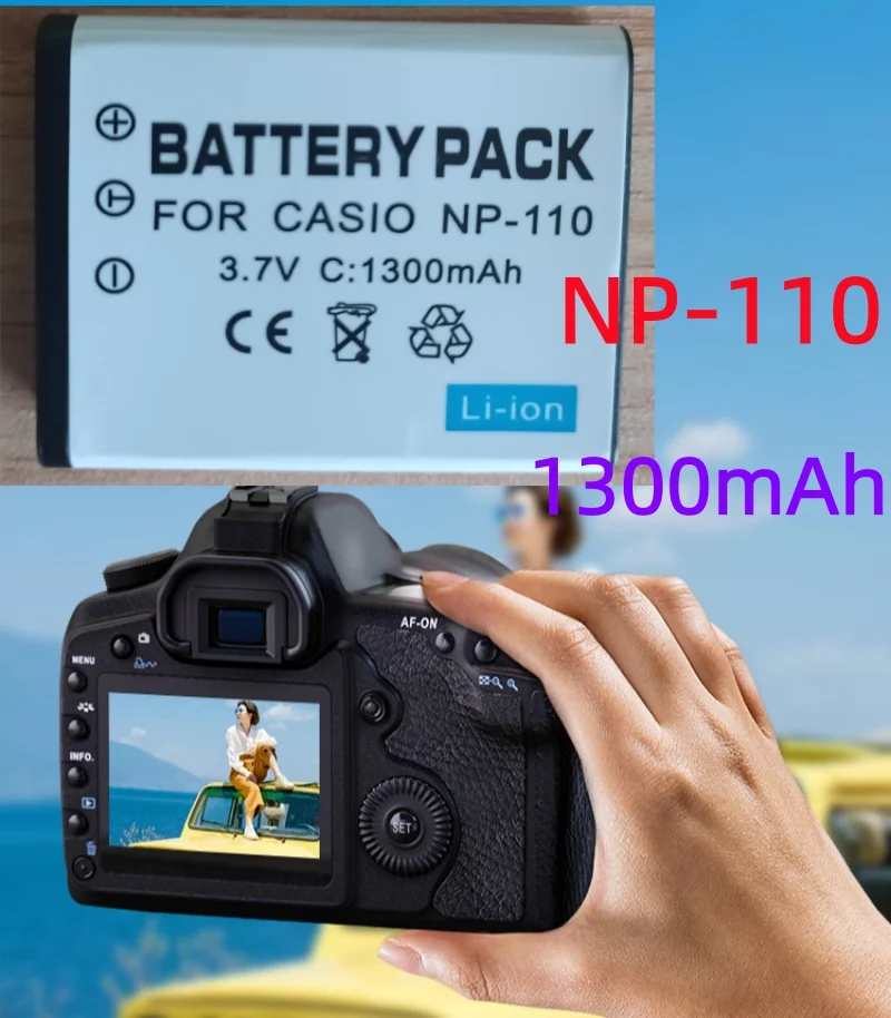 Batería o cargador de cámara NP-110 NP 110 de 1200mAh para CASIO EX-ZR10 ZR15 ZR20 ZR50 ZR55 ZR60 Z2000 Z2300 Z3000 batería CNP-110
