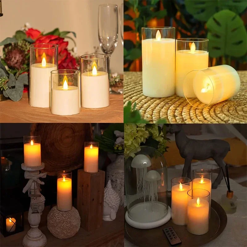 

1pcs Lvory LED Candles Battery Operated Flickering Flameless Candles with Remote Timer LED Flickering Candles with 3D Flame