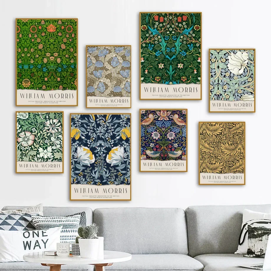 Vintage William Morris Nature Leaf Flower Wall Art Canvas Painting Nordic Posters And Prints Wall Pictures For Living Room Decor