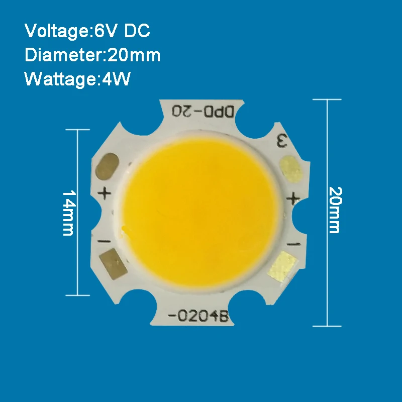 Input 3V 6V 3W - 10W Warm White 4000K LED COB Light + Star Substrate