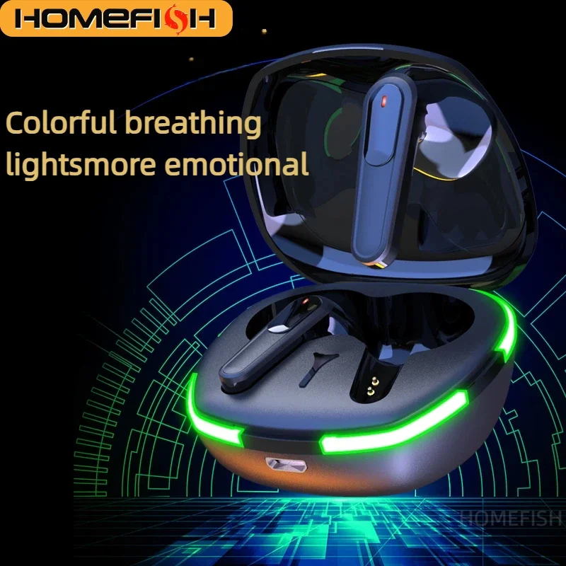 Auriculares Inalámbricos Binaurales HOMEFISH Pro60 TWS, Auriculares Bluetooth Deportivos Mini, Auriculares para Juegos con Cancelación de Ruido 3