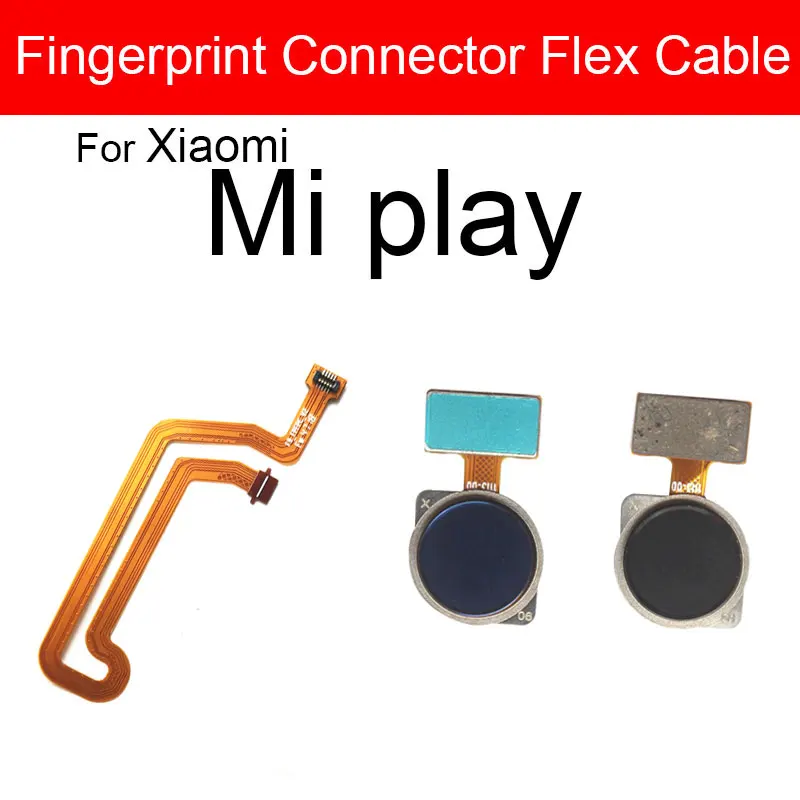 Home Button For Xiaomi Mi Play MiPlay Black Home Button Key Return Button Fingerprint Sensor Flex Cable Ribbon Replacement