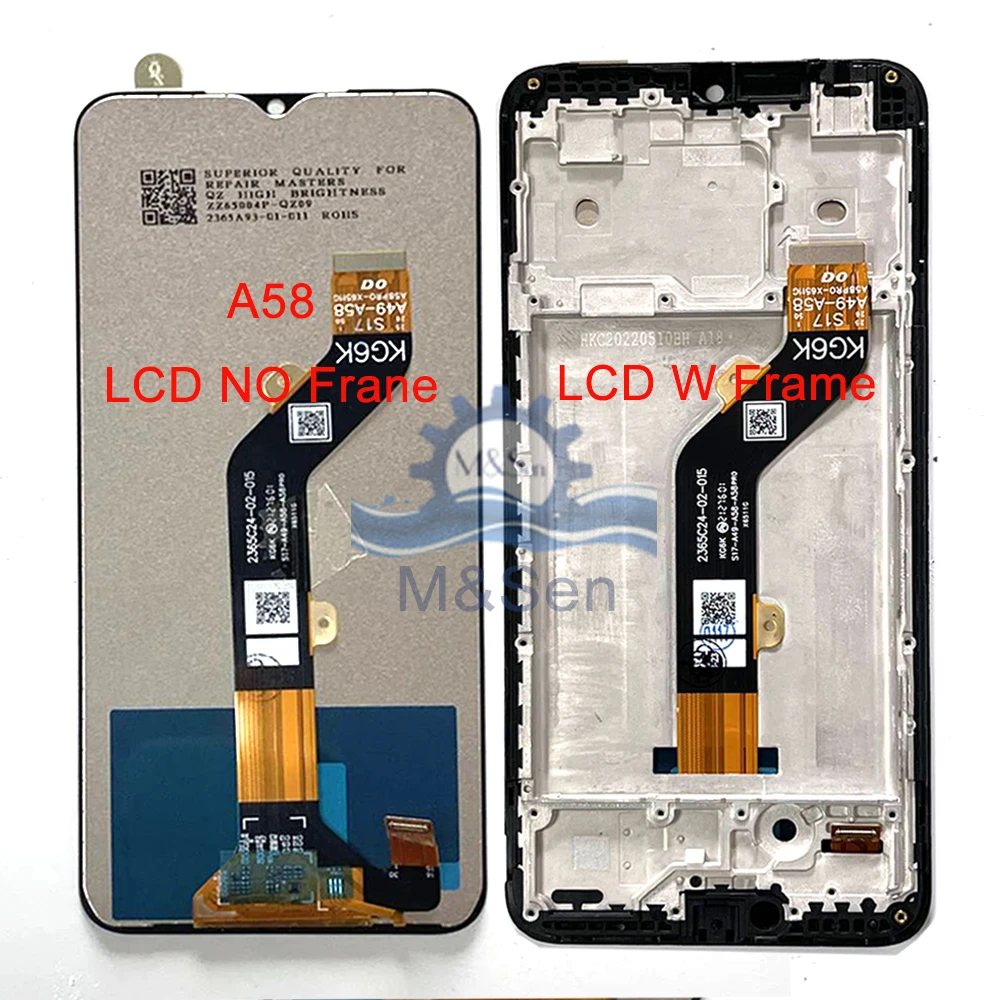 Original 6.6'' For Itel A49 A661L LCD Display Touch Screen Digitizer Panel For Itel A58/ A58 Pro A661Lmini LCD Frame