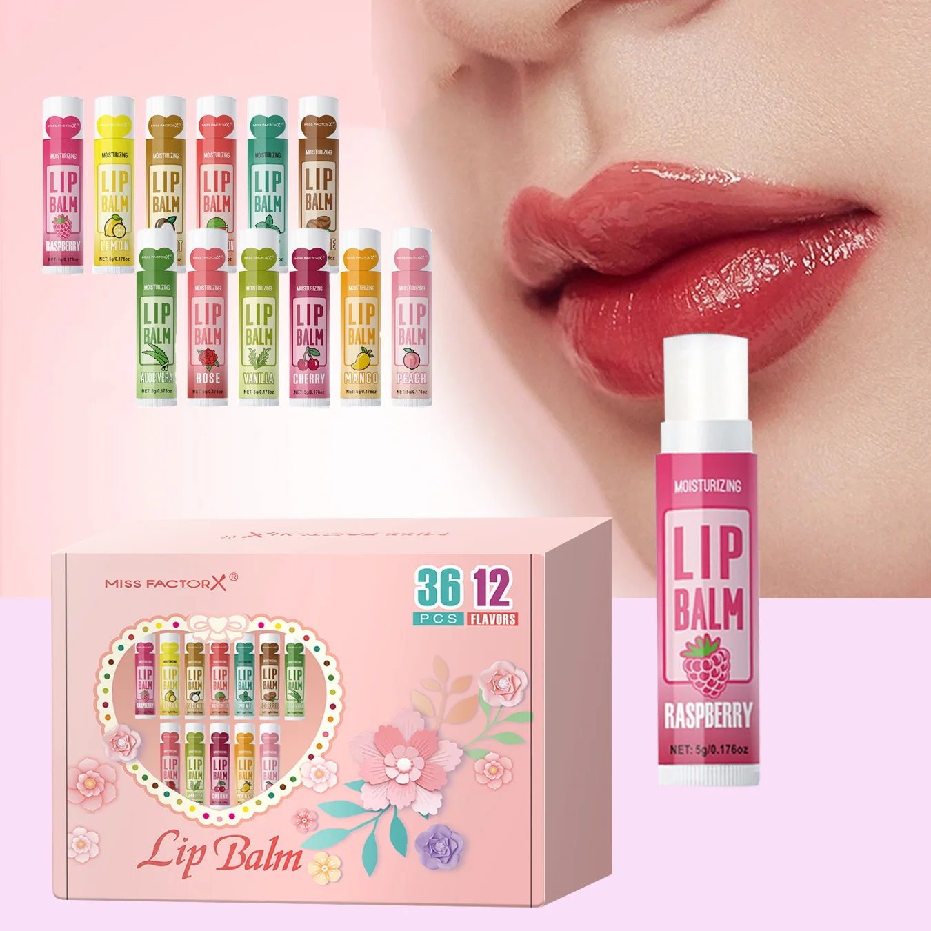 36PCS Moisturizing Lip Balm set 5g deep moisturizing and brightening lips Party gift for friends