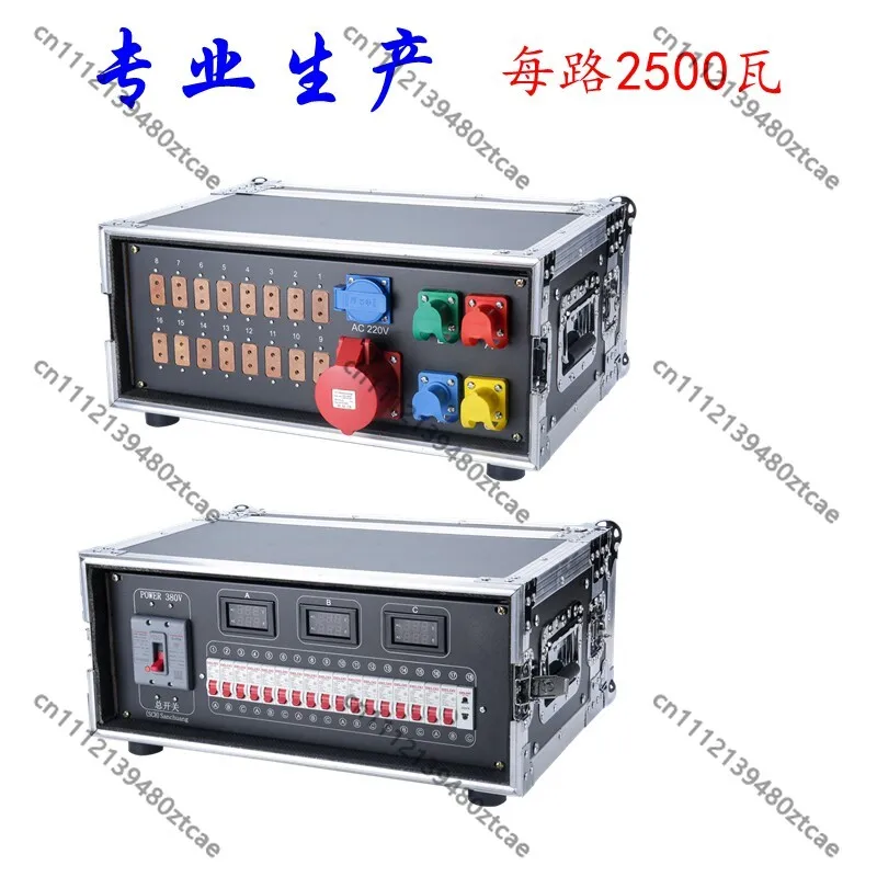 Flight Case Power Distribution Box  Bakelite Socket Mini Straight-through Cabinet For Wedding Stage Light Audio LED Screen