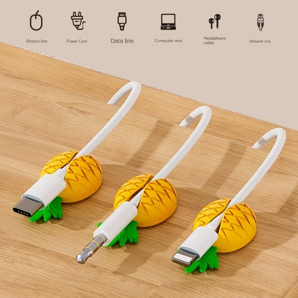5 pezzi nuovo organizzatore avvolgicavo a forma di frutta TPR supporto per cavo carino zucca banana carota mini protezione per cavi uso domestico