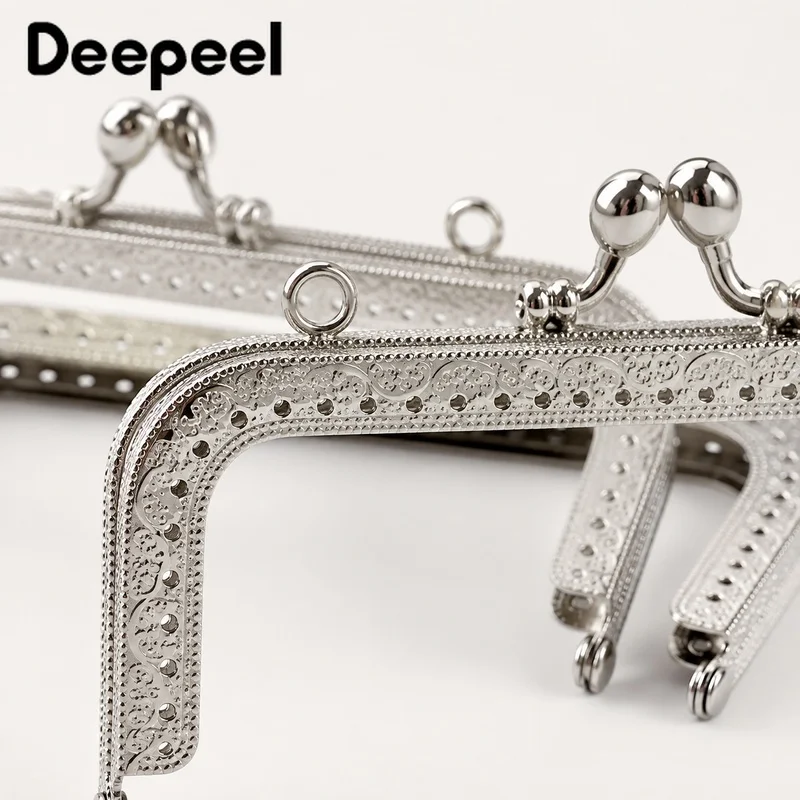 10Pcs 8.5-20cm Metal Kiss Clasp Purse Frame Embossed Sew-On Closure for Coin Wallet Handbag Pouch Replacement Sewing Accessory