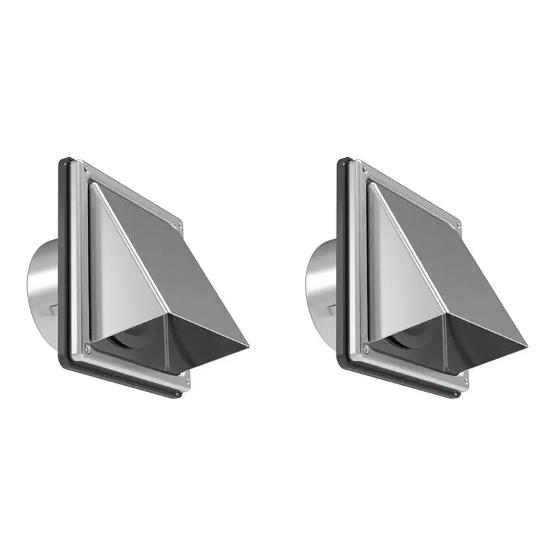 

FIZP 2X 4In Dryer Vent Cover Outdoor Wall With Cushioned Non Return Flap,External Extractor Wall Vent, Vent Cover