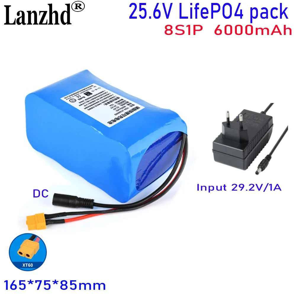 

NEW 32700 8S1P LiFePO4 battery Pack 6000mAh Output 24V 25.6V For mobile power supply Audio LED lights Lithium iron phosphate