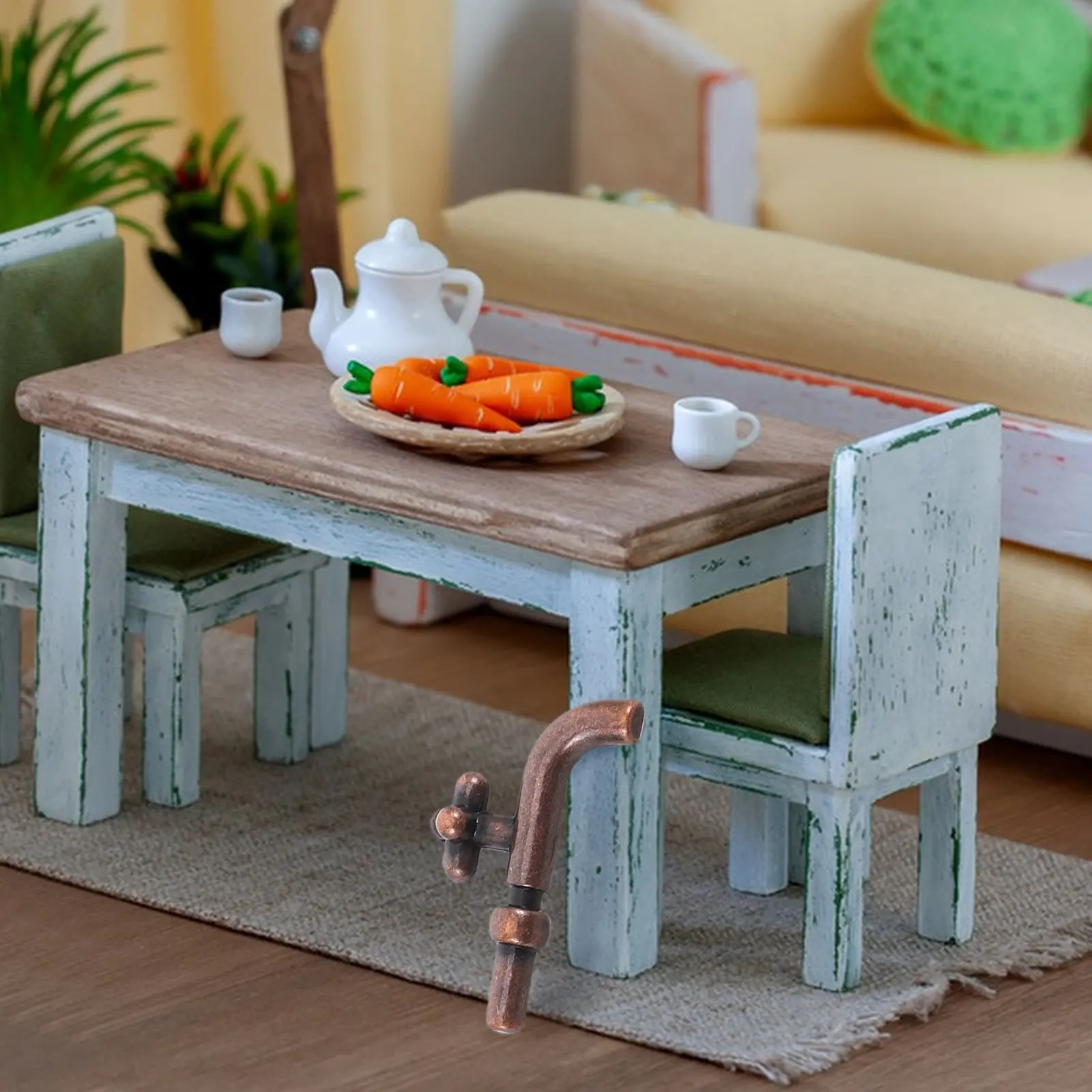 

10Pcs Realistic Miniature Faucet for Dollhouse Bathroom Accessories Kitchen Sink Tap Small Scale Home DIY Decoration Craft