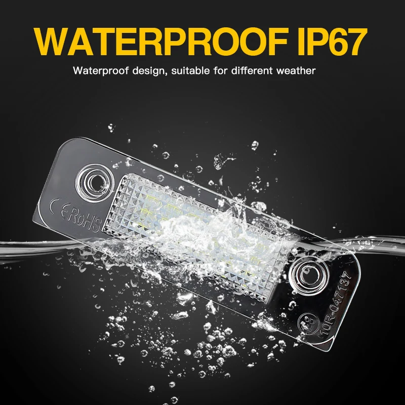 2 pçs 12v branco led número luzes da placa de licença canbus para ford fiesta mk5 van fusão estate mondeo estate saloon acessórios do carro