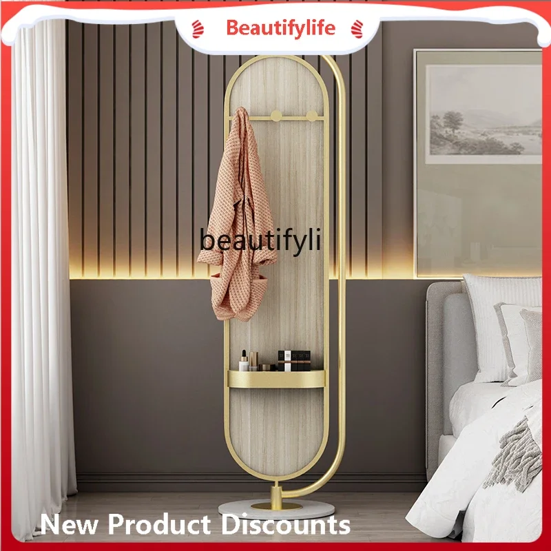 scn8617 zqLight Luxury Rotating Floor Mirror Bedroom and Household Full-Length Mirror with Hanger Clothes Storage
