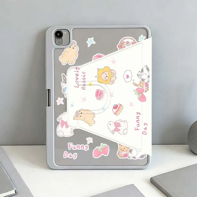 Tri-Fold 360° Rotation Smart Case For iPad 10.2 7/8/9 4/5 10.9 10th iPad A16 2025 11 Air11/13 IPad Mini6 8.3 Pro 10.5 Pro11