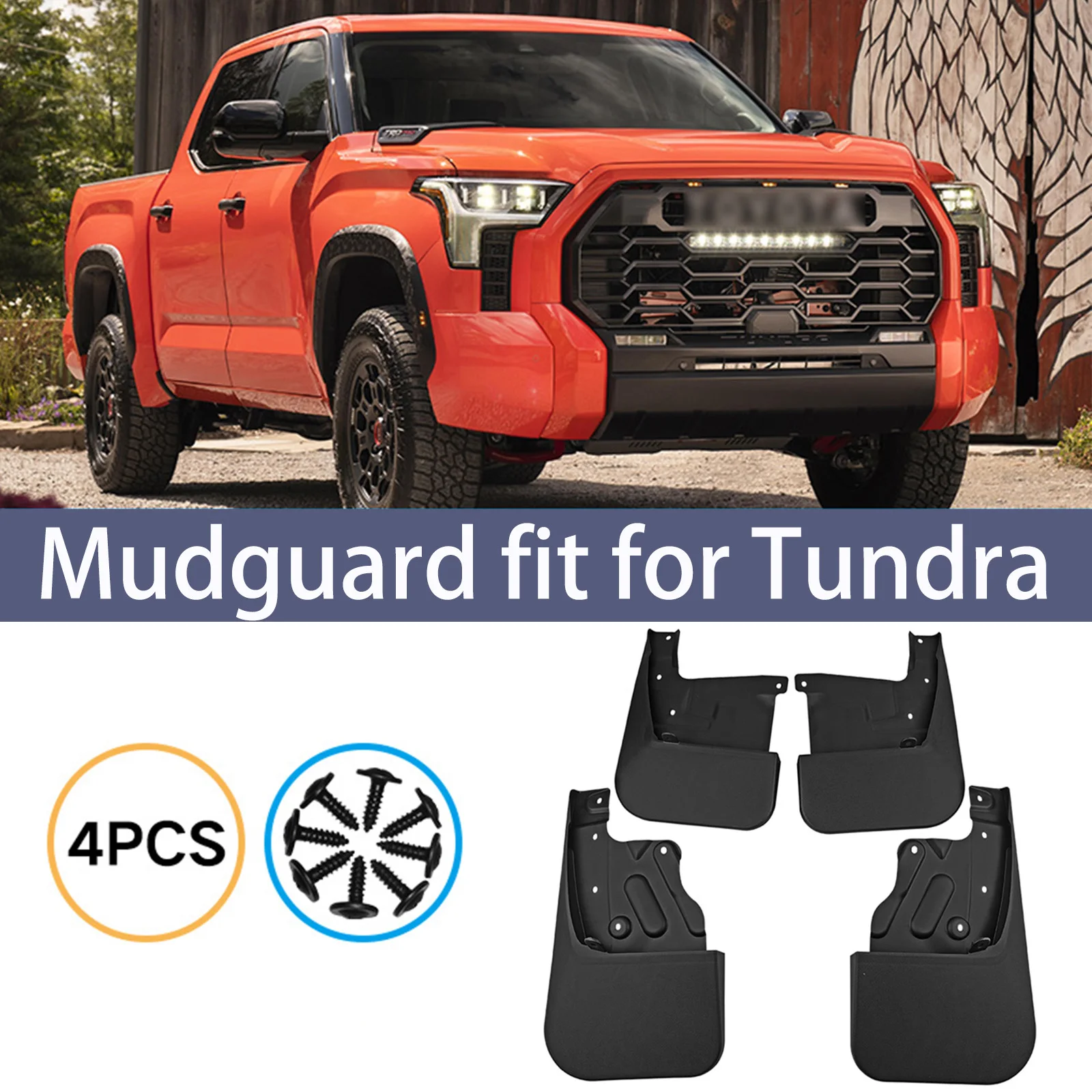 

Автомобильные брызговики для Toyota Tundra 2022 2023, брызговики, передние и задние брызговики на крыло, внешние аксессуары, 4 шт.