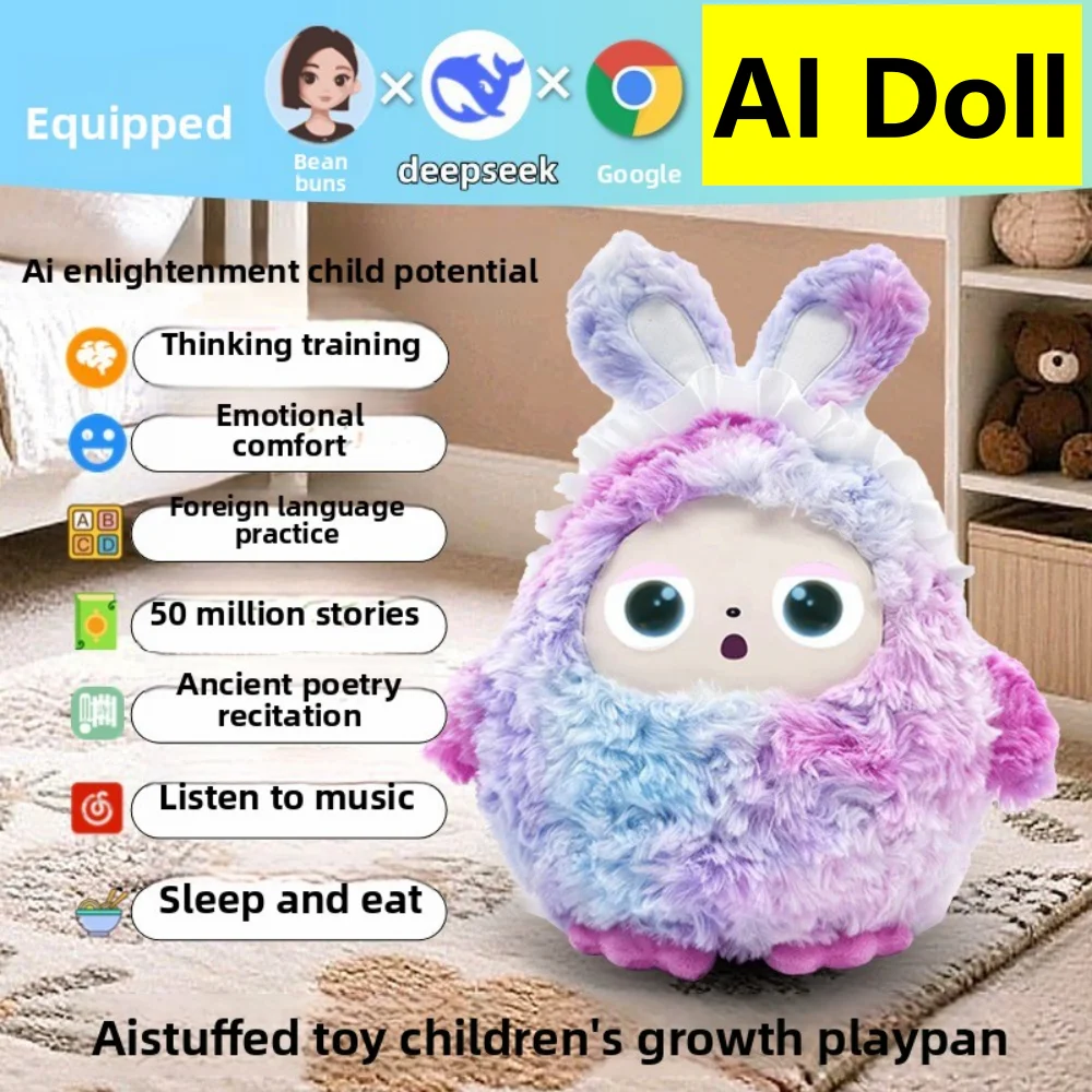AI Chat Intelligent Toy Interactive Early Education Companion Robot Voice Music Playing Eye Doll Children's Gift Electronic Desk