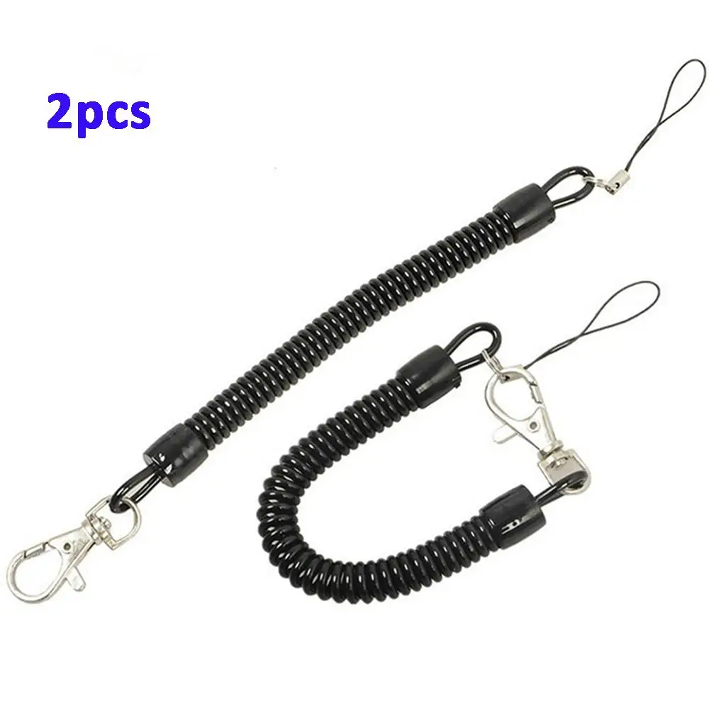 Hanging Plastic Hiking Elastic Retractable Mobile Phone String Anti-lost Telescopic Spring Rope Lanyard Buckle Keychain