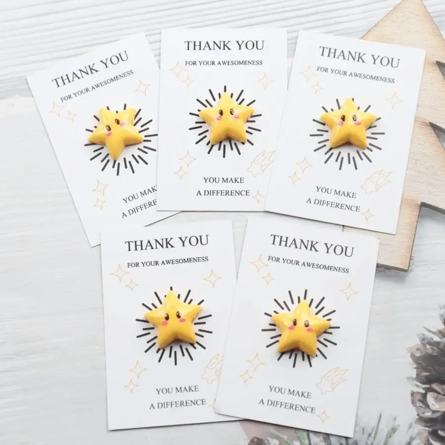 1/5/10/20/50/100pcs of 'Thank You for Your Greatness' Inspiring Greeting Cards with Resin Stars, Love Gifts, Charming Aesthetic