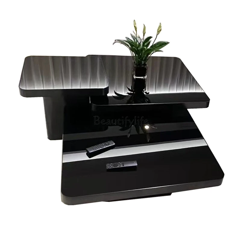 

*Italian coffee table light luxury minimalist modern high-end stainless steel tea table