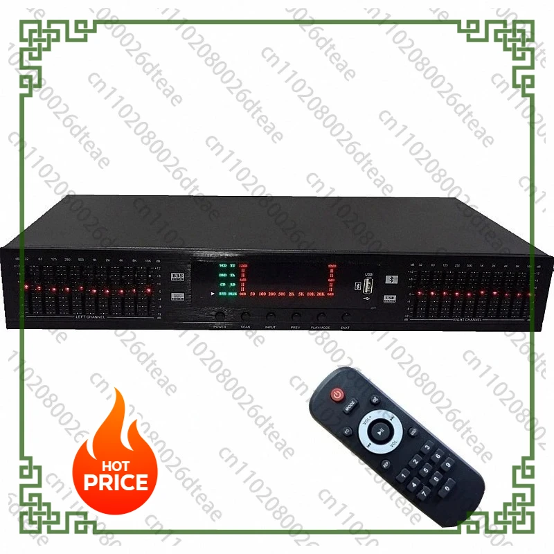 EQ-898BT Digital HD Stereo Preamplifier Equalizer Built-In USB Bluetooth Home Stage Equalizer Dual 10 Segments 220V