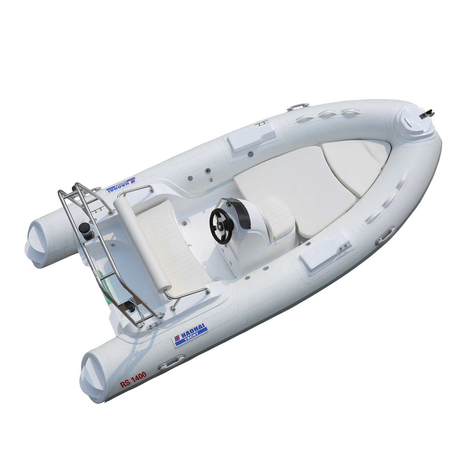 4.3m 14.1ft RIB430 Fiberglass Rigid Inflatable Yacht CE Certified Lightweight Stable 6 Person Water Vessel For Diving Sports