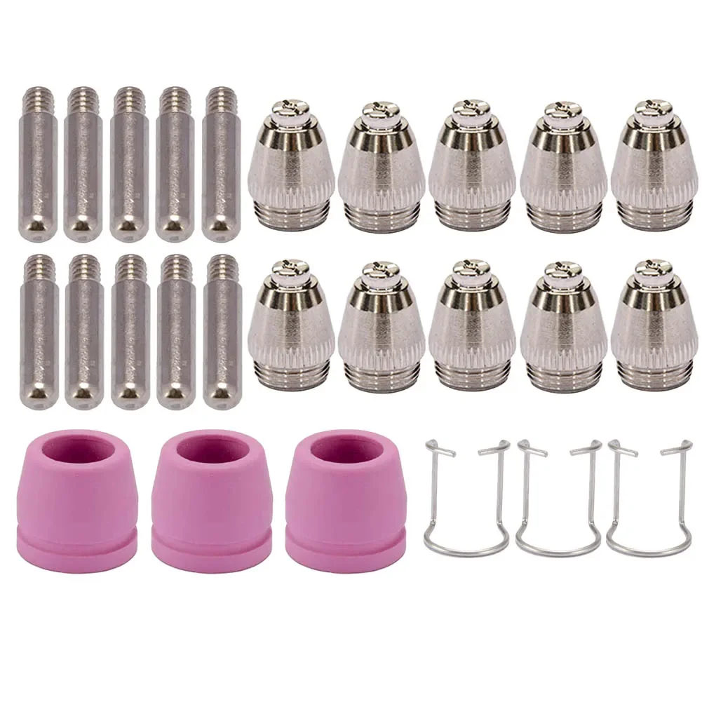 For AG60 Plasma Cutter Nozzle Set Comprehensive 26PCS Kit Featuring 0 8mm Tips For Improved Cutting Performance