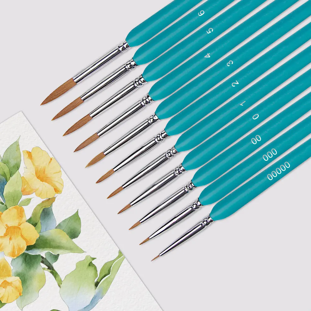 11pcs Miniature Paint Brushes Art Painting Brushes Paint Brush Gouache Watercolor Oil Paints Artists Hand Painted Brush image 2