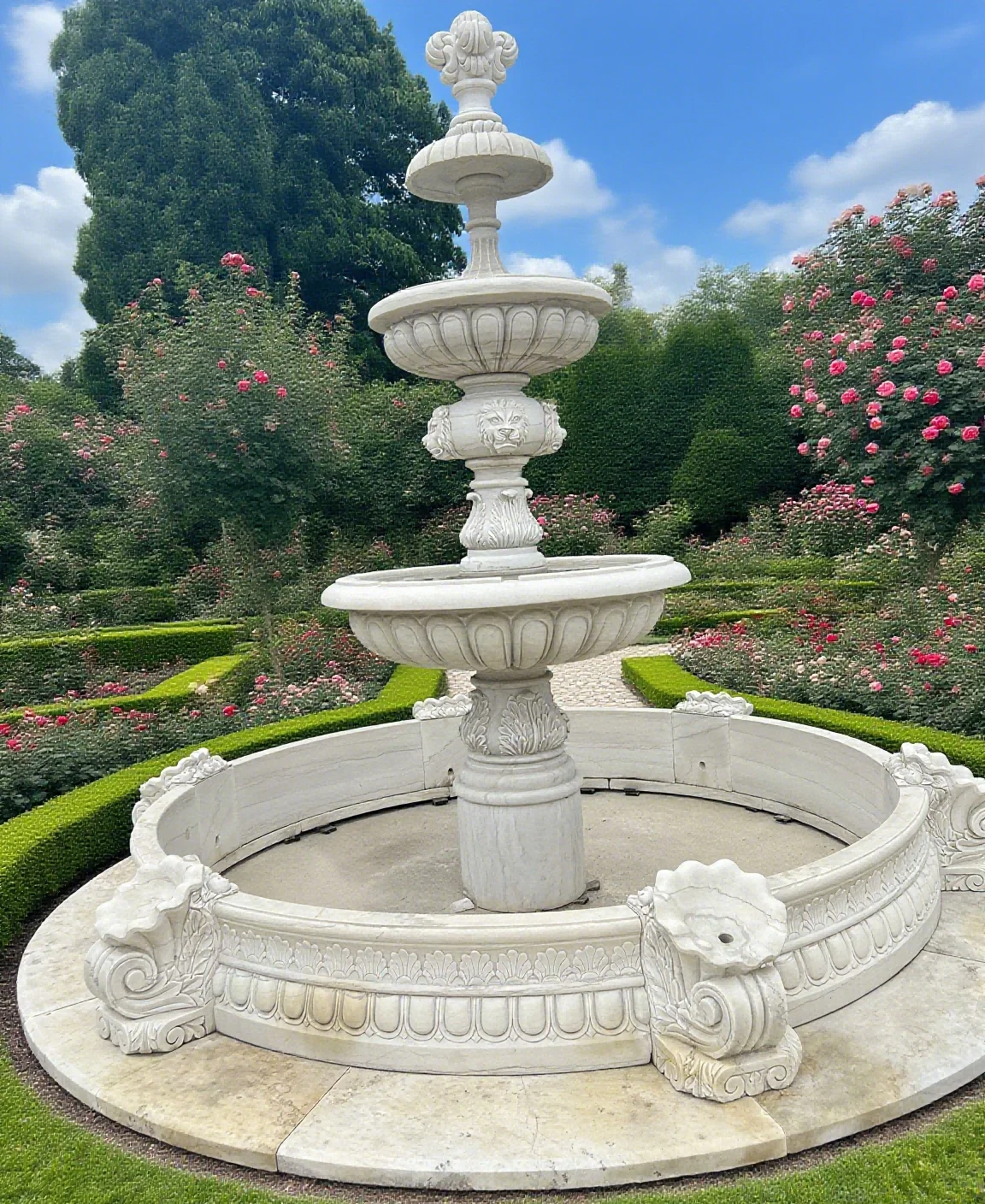 High Quality Large Natural Marble Fountain Customizable Outdoor Garden Decoration Sculpture for Park Application Deposit Only