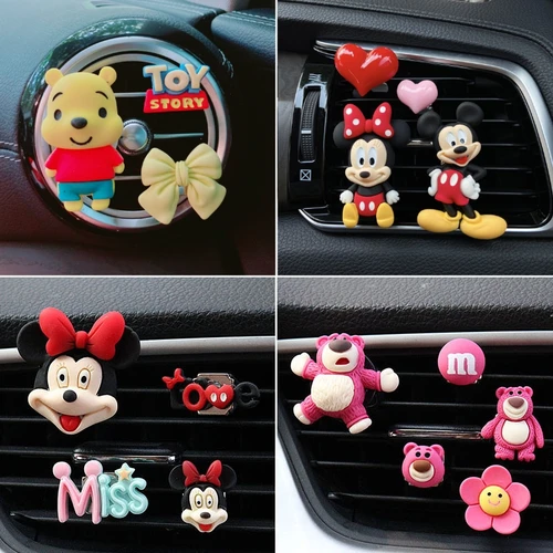 Figura de Anime de Disney, Minnie, Mickey Mouse, salida de aire para coche, Perfume de ventilación, adorno de dibujos animados, ambientador de Winnie Bear, accesorios de decoración