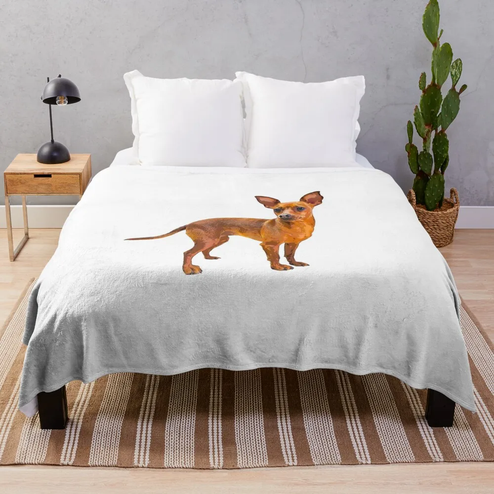 

Miniature Pinscher Red Cute Puppy Dog Throw Blanket for winter manga Sleeping Bag Blankets