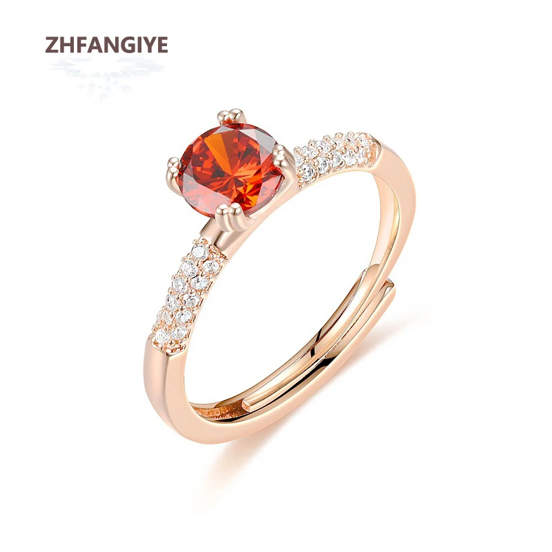 

ZHFANGIYE Trendy Finger Ring Silver 925 Zircon Jewelry Accessories for Women Wedding Engagement Bridal Promise Party Gift Rings