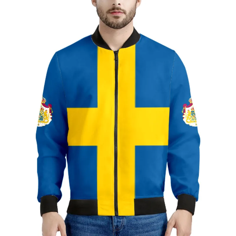 

Sweden Zipper Jacket Free Custom Name Number Logo Sw Coats Nation Flag Sverige Country College Print Photo Casual Clothes