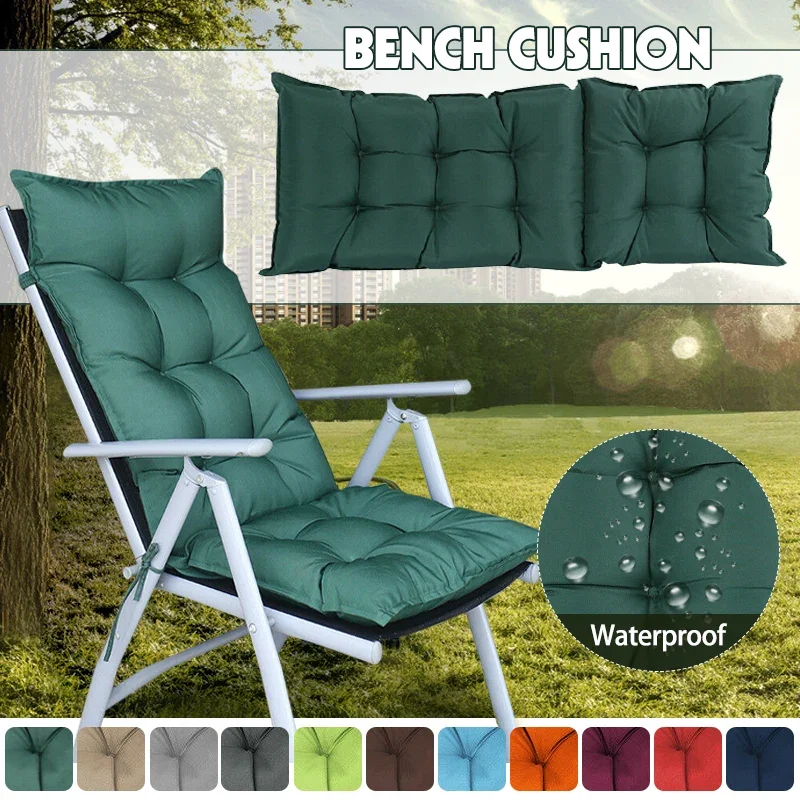 Outdoor Recliner Seat Cushion Seat Pad Waterproof Garden Patio Sun Bed Lounger Recliner Cushion Garden Bench Swing Seat Cushion