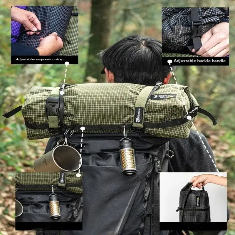 Multifunktionaler Dacron-Rucksack mit leichter, erweiterbarer Aufbewahrungstasche, perfekt zum Wandern, Camping und Backpacking. – Detail 4