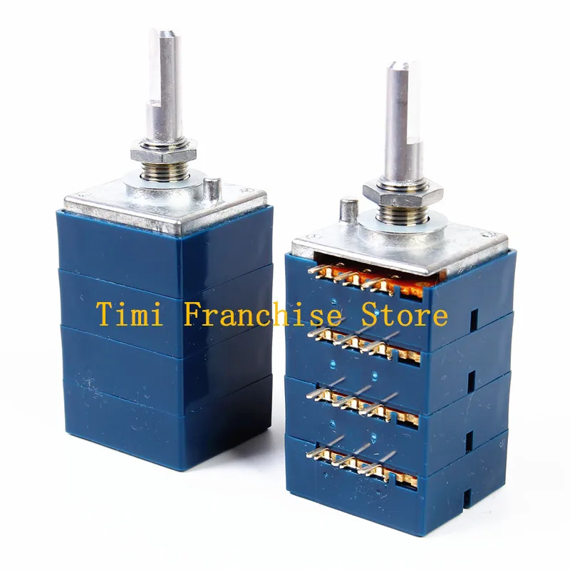 100% NEW  ALPS RK27 type 10KA 20KA 50KA 100KA X4 Half handle quad balanced four-channel audio volume potentiometer