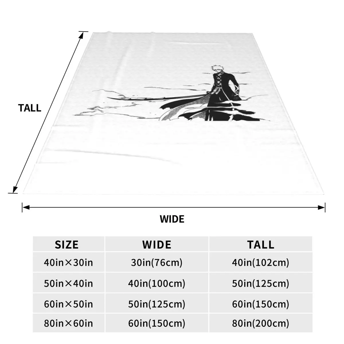 Ichigo Kurosaki Anime Blanket Fleece Sofa Throw Blanket Portable for Home Bedroom Office Throws Bedspread Quilt