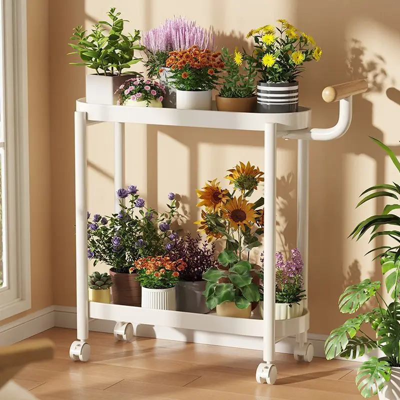 AOLIVIYA Garden Plant Rack Home Outdoor Flower Shelf Cream Side Table Stand Living Room