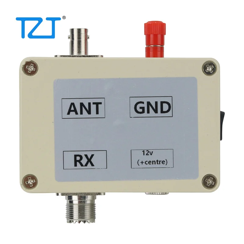 TZT Mini Whip 10KHz-30MHz Active Shortwave Receiving Antenna SMA Connector with 12V/1A Power Adapter