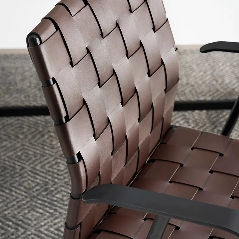 كرسي بذراعين مريح حديث من الجلد للتأمل، كرسي مكتب عالي الجودة، تصميم أثاث مكتبي تنفيذي من سيلا جيمر #3