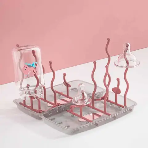다기능 아기 병 건조 랙 방진 분리형 젖꼭지 건조 랙 휴대용 접이식 건조 랙 보관 상자