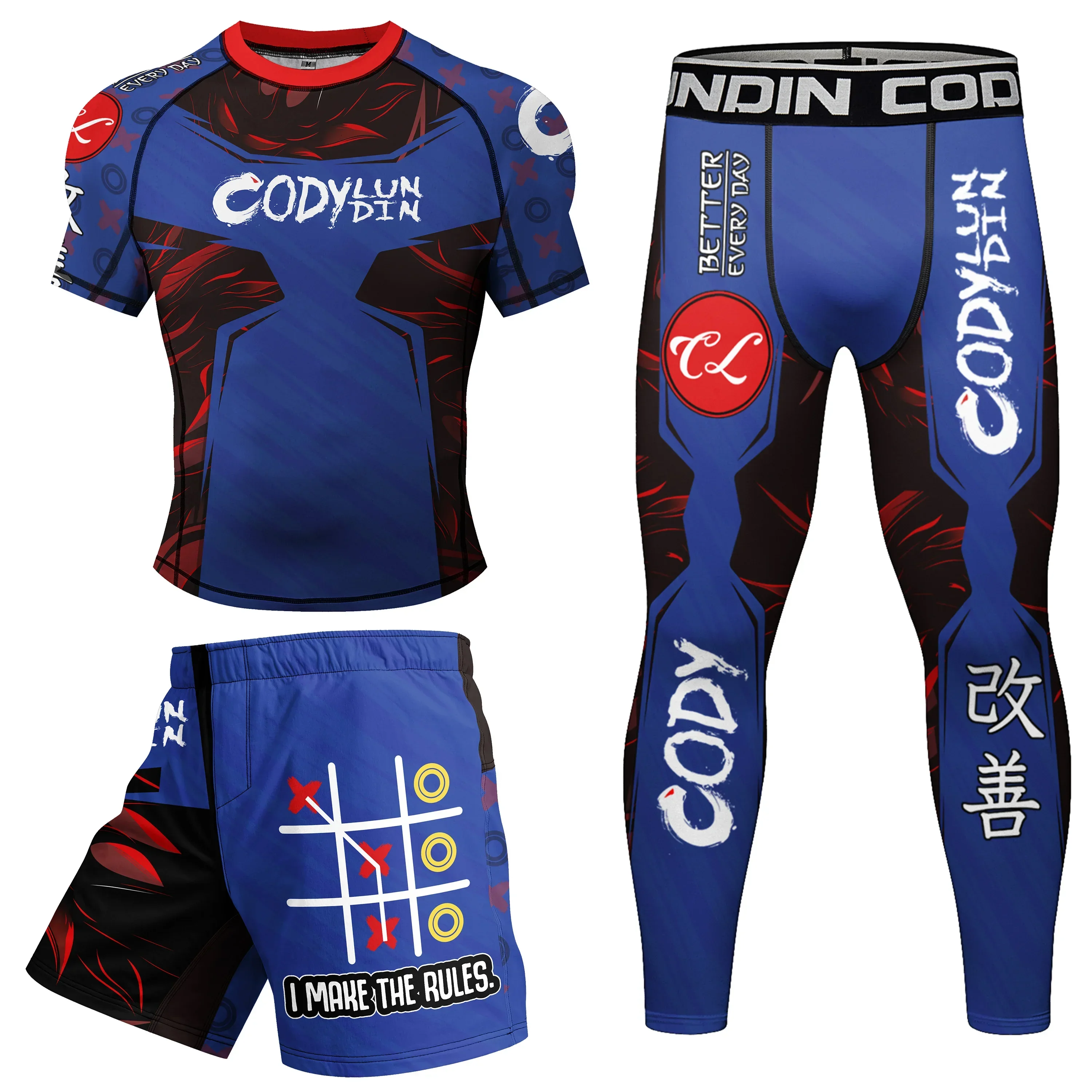 Ropa deportiva para hombre MMA Muay Thai Jiu jitsu conjunto de boxeo chándal baloncesto Jersery entrenamiento correr Fitness entrenamiento gimnasio ropa