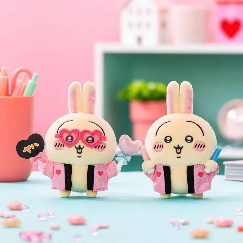 Kimono Usagi Plush Toy Kawaii Cheering Stick Fan Doll Ins Korean Style Backpack Charm Cartoon Anime Friend Birthday Gift