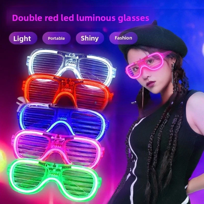 نظارات LED تأثير أعمى البندقية الباردة تضيء نظارات بار KTV الدعائم الحفلات الحفل الهذيان أضواء يمكن ارتداؤها مهرجان الملحقات
