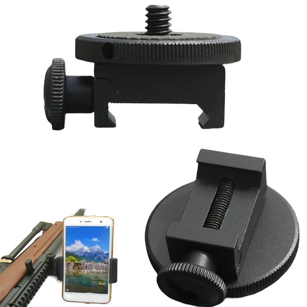 Tactical Side Rail Mount Hunting Camera Tripod  Adapter 1/4-Inch Thread for Insta360 One RS R X2 GoPro 10 9 Xiaomi yi Smartphone