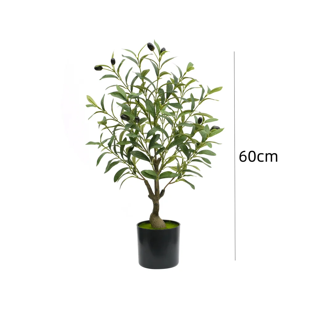 2szt ARTIFICIAL Tree Wewnętrzne Sztuczne Drzewo Oliwkowe Z Naturalnym Drewnianym Stem Realistyczne Liście I Owoce Do Dekoracji Domowego Biura