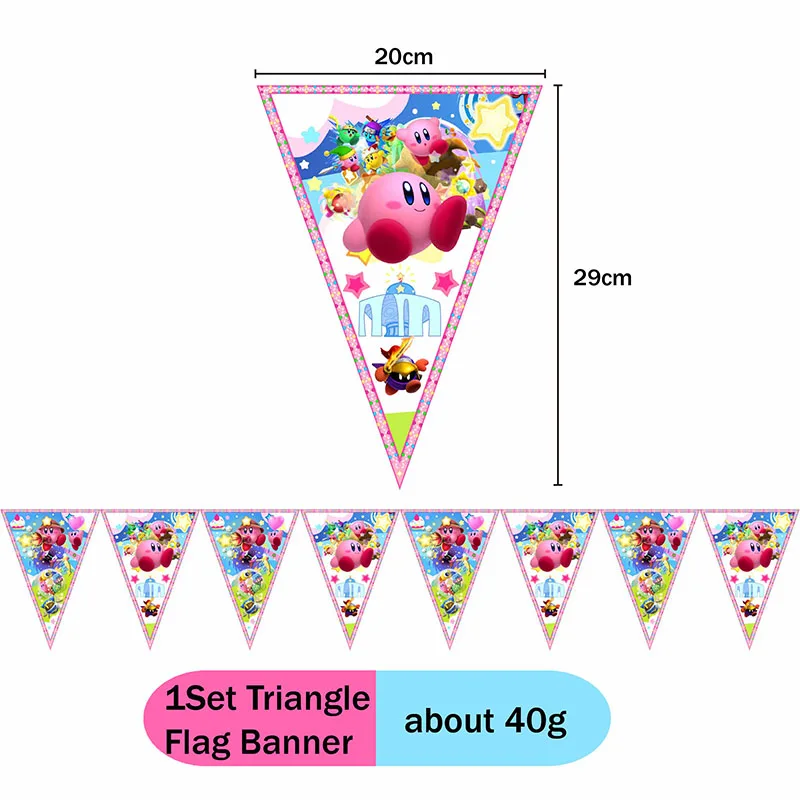 Kirby-Star Pink Birthday Party Disposable Cartoon Tablecloth Napkin Tableware Balloon Set Supplie Boy and Girl Baby Shower Decor