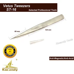 VETUS TWEEZER ST-16 Super Fine Tip High Quality Stainless Steel Super Hard Anti-magnetic and Anti-Acid Precision Tweezers