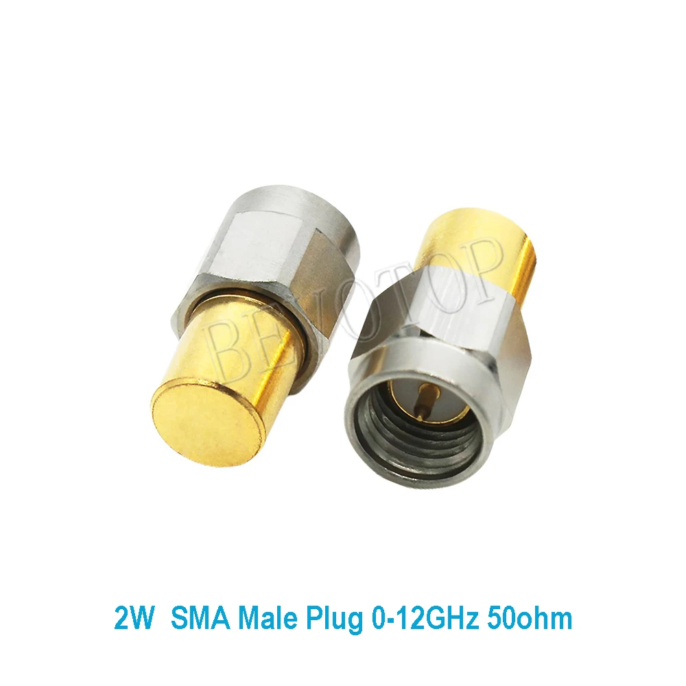 2W 12GHz 50ohm SMA Male RF Coaxial Dummy Load   Connector Straight Stainless Steel Coaxial RF Adapter