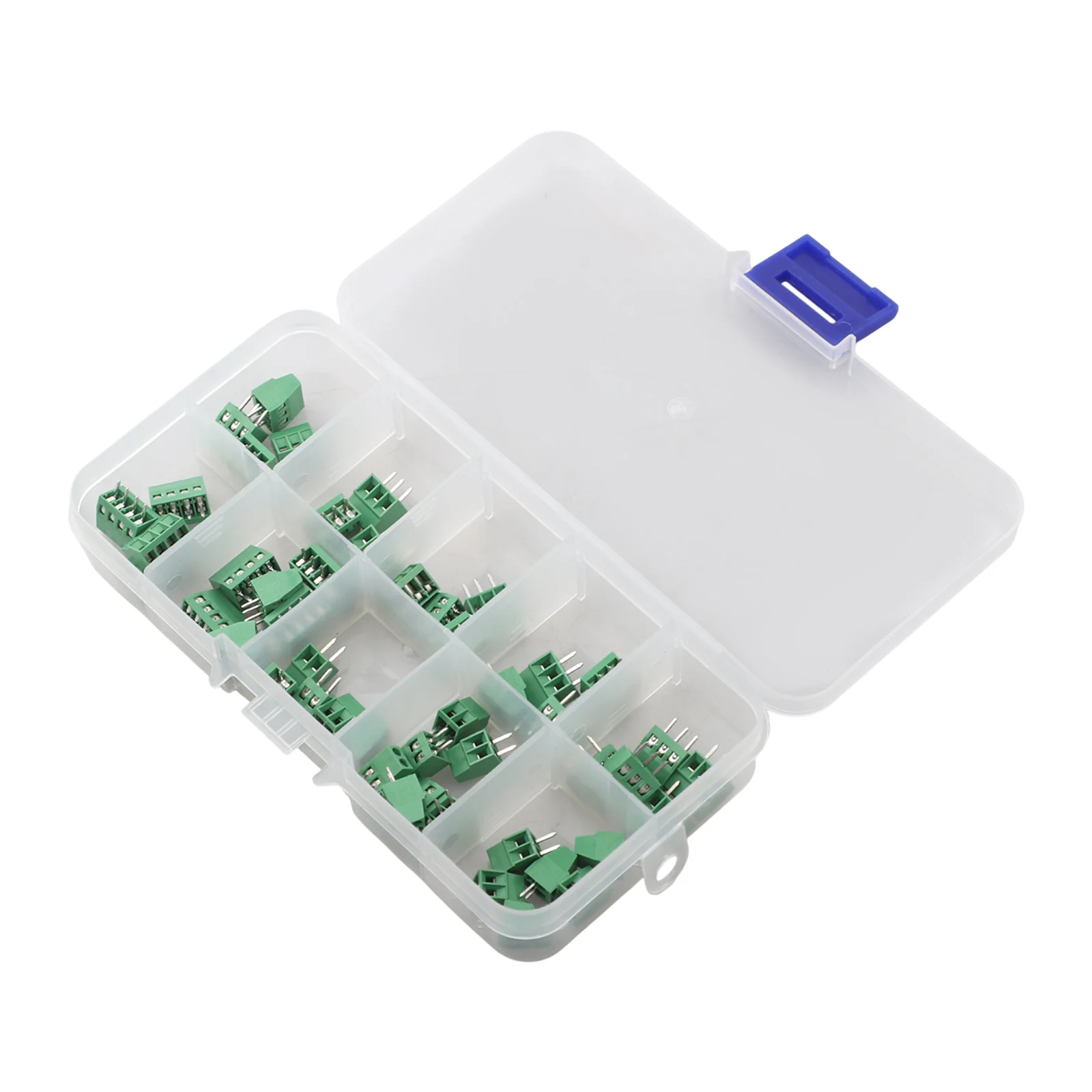 50PCS Green KF128 2.54mm Pitch Screw Terminal Block Kit 2 3 4 Pin PCB Mount Connector For Electrical Wiring Projects